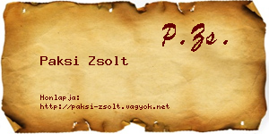 Paksi Zsolt névjegykártya